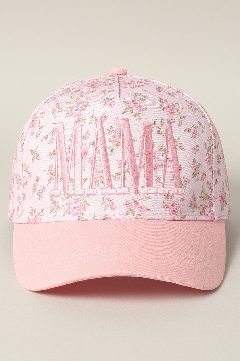 Mama Embroidered Flower Trucker Hat
