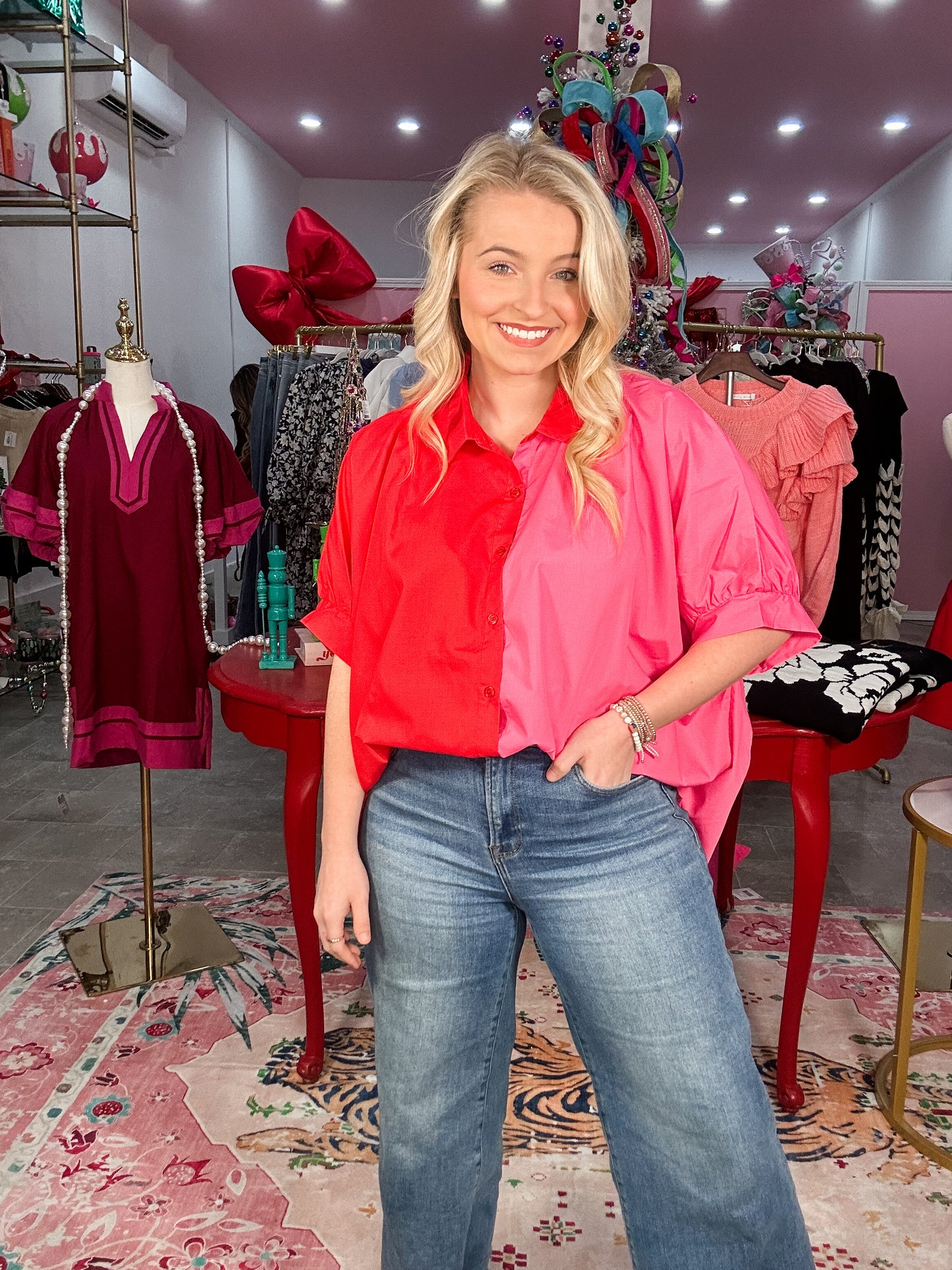 Barbieberry Button Down Top