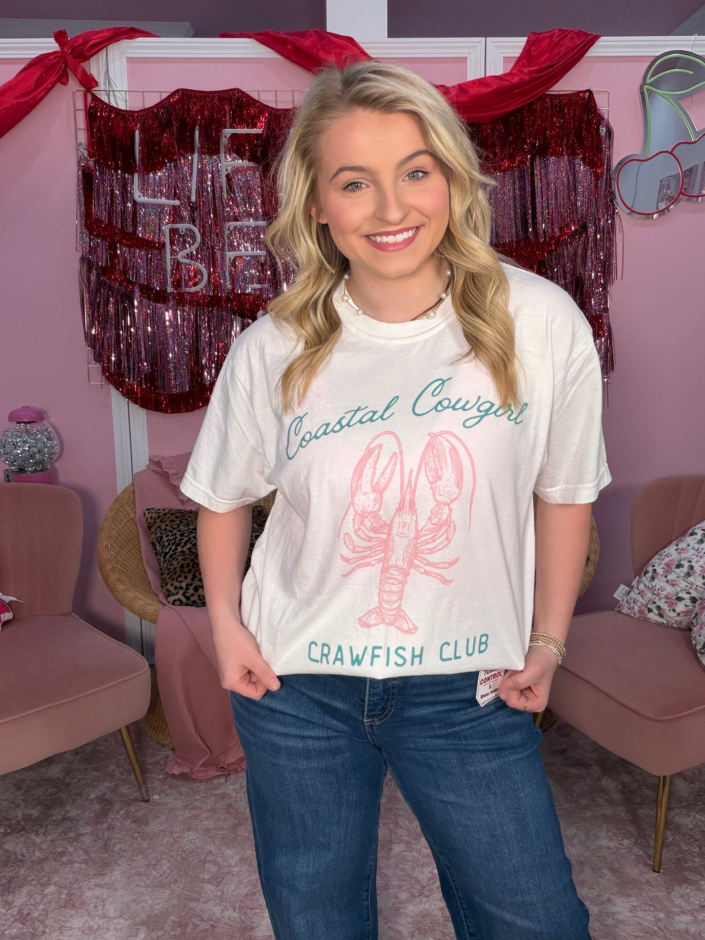 Crawfish Club Graphic Tee On White