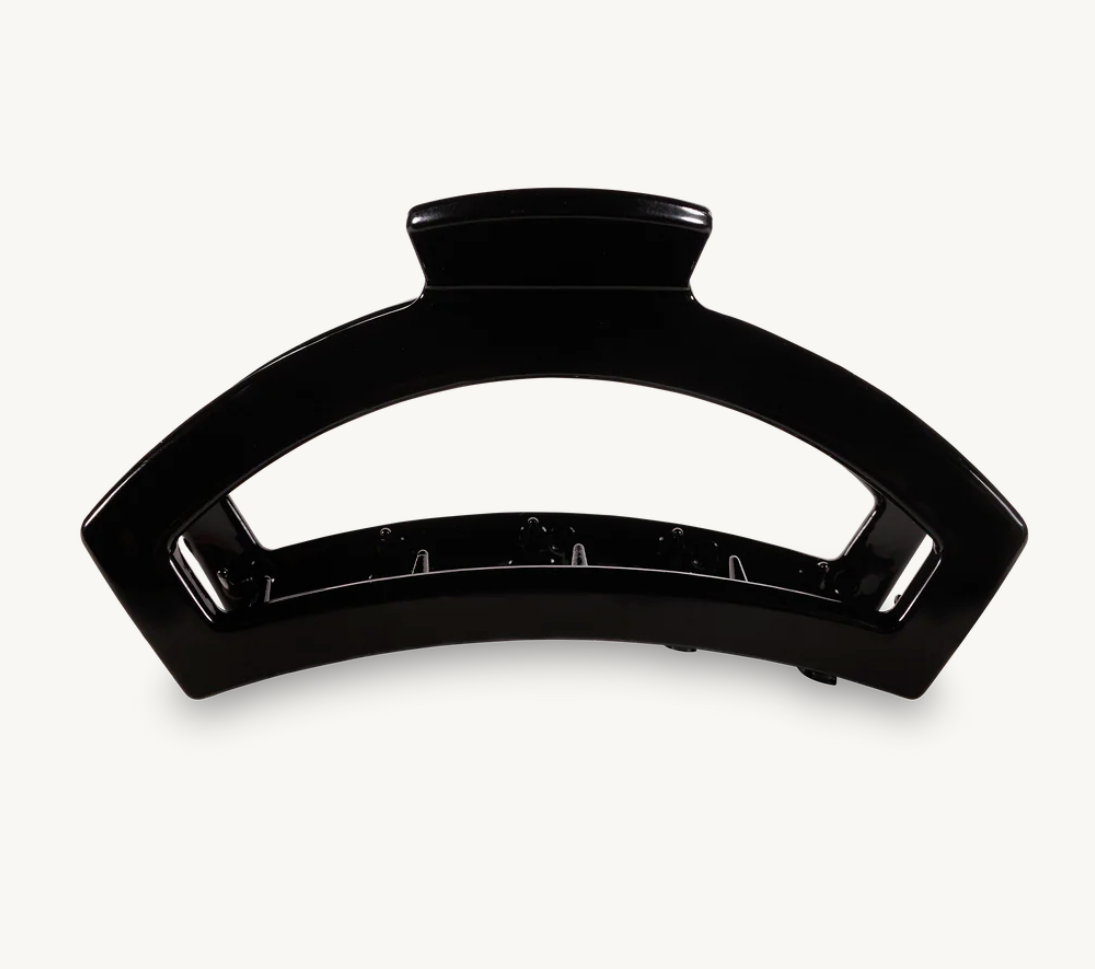 Open Jet Black Medium Claw Hair Clip