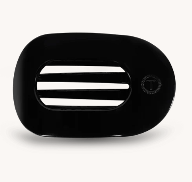 Jet Black Medium Flat Round Hair Clip