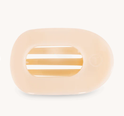 Almond Beige Large Flat Round Hair Clip
