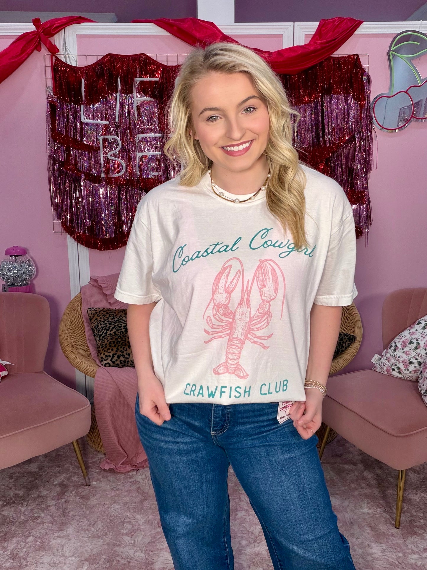 Crawfish Club Graphic Tee On White