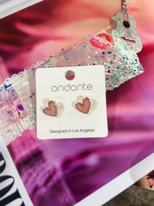 Actually Romantic Pink Heart Studs