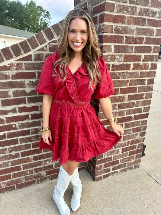 Ruffled Up in Red Dress