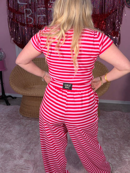 Lulu Mac Pink and Red Striped Pants