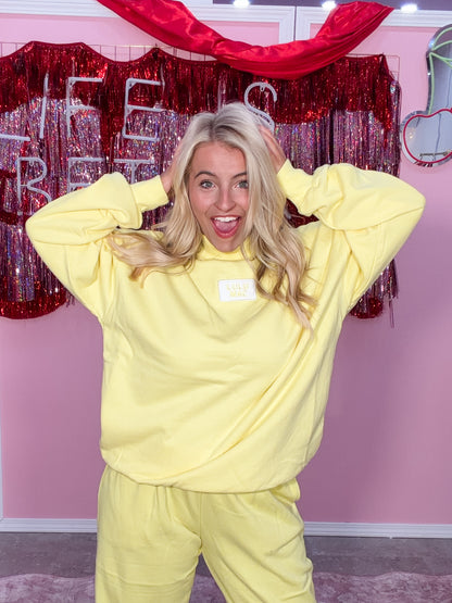 LULU MAC Terry Cloth Sweatshirt- Yellow