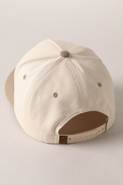 Vintage Cowboy Embroidery Two Tone Baseball Cap