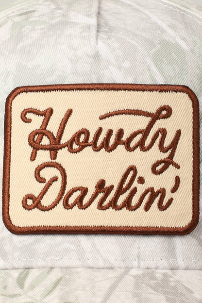 Howdy Darlin' Embroidery Patch Camo Trucker Hat
