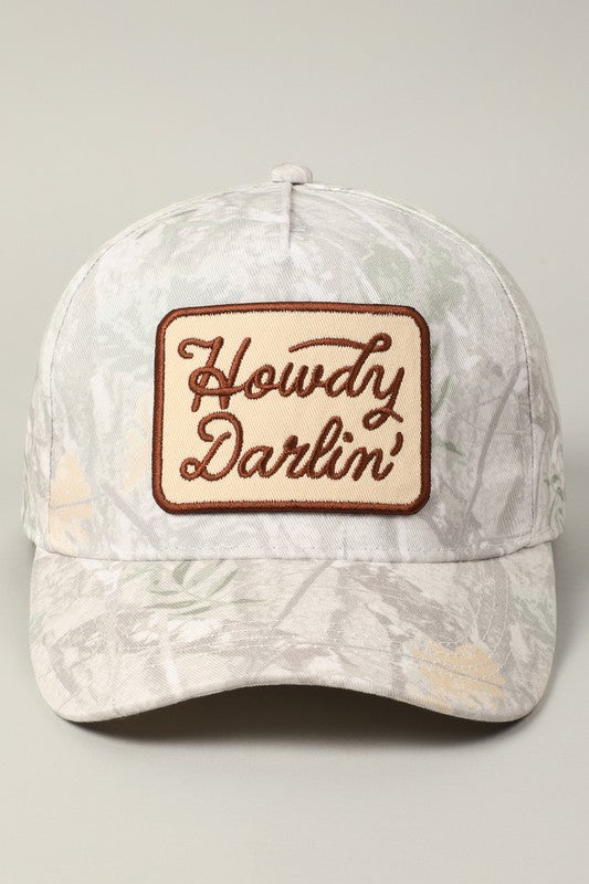 Howdy Darlin' Embroidery Patch Camo Trucker Hat