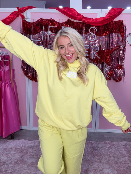 LULU MAC Terry Cloth Sweatshirt- Yellow