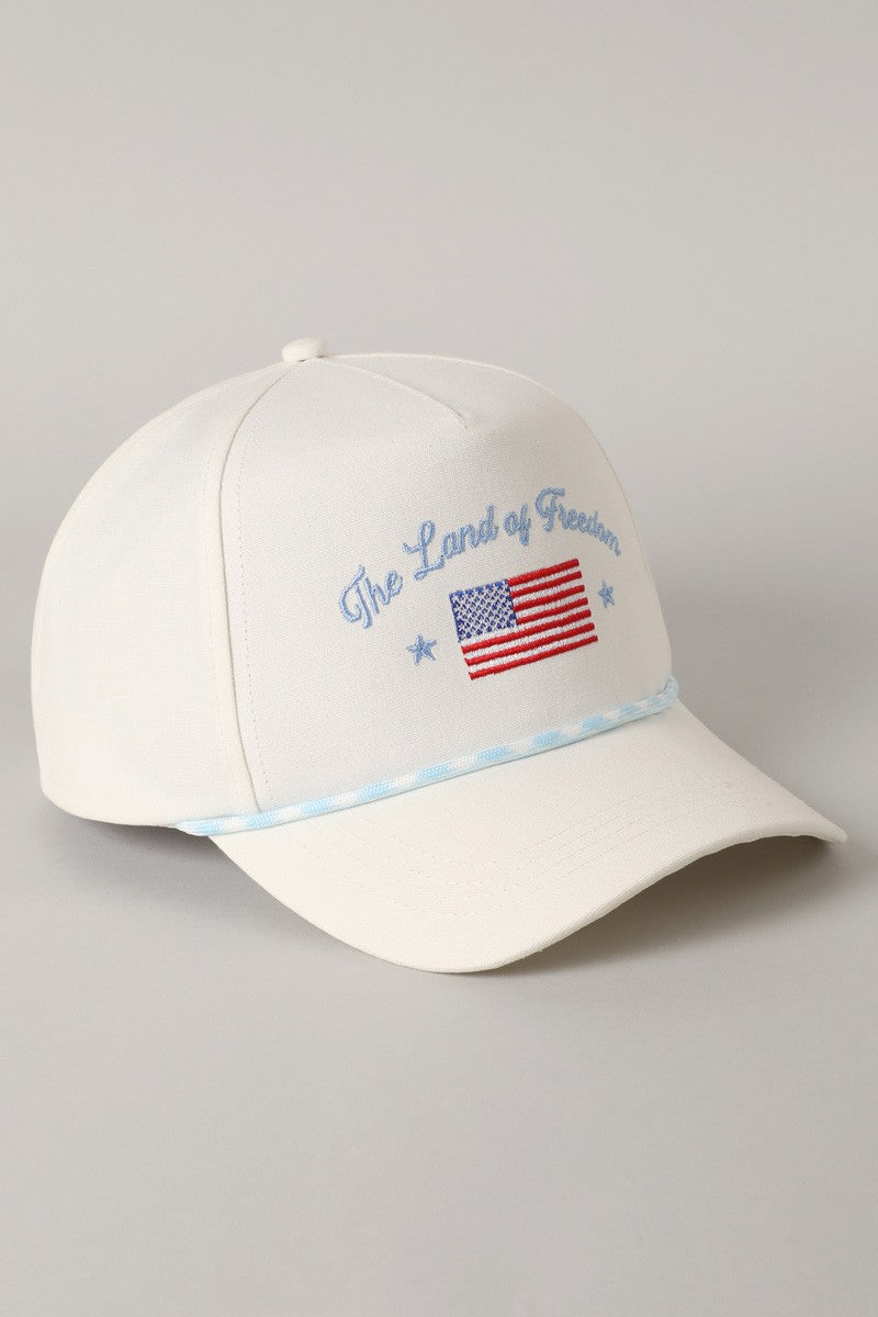 The Land Of Freedom Flag Embroidered Trucker Hat