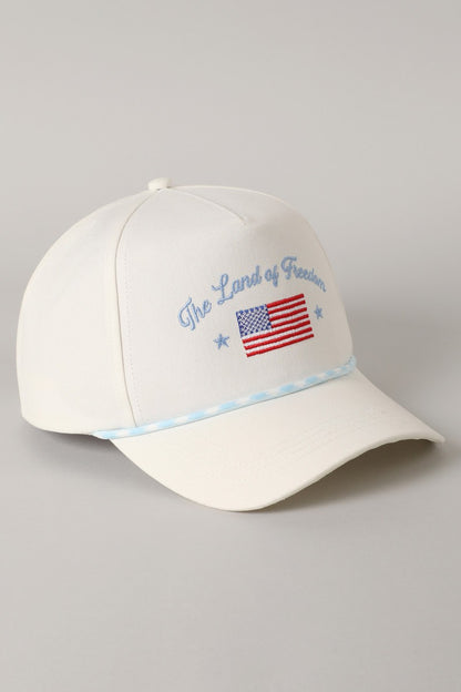 The Land Of Freedom Flag Embroidered Trucker Hat