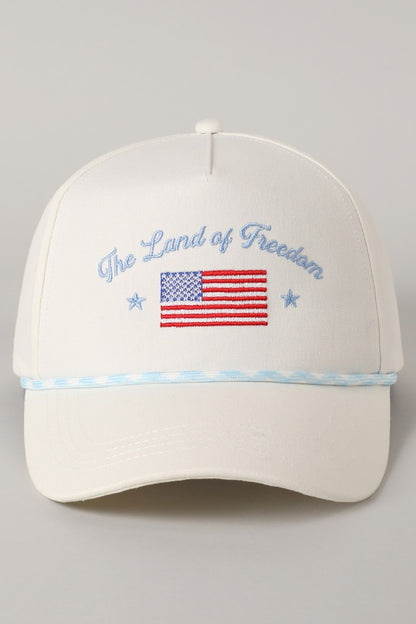 The Land Of Freedom Flag Embroidered Trucker Hat