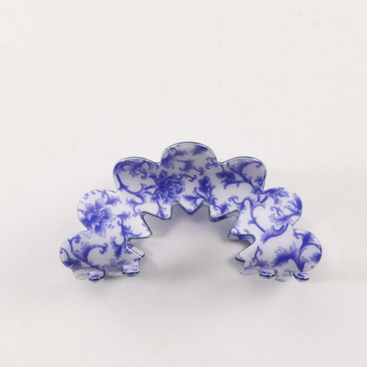 Vintage Porcelain Style Half Moon Hair Claw Clips
