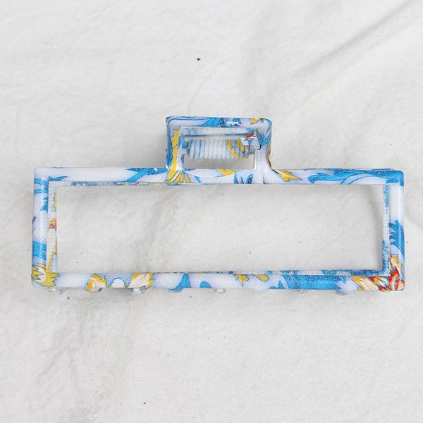 Vintage Toile Pattern Porcelain Hair Claw Clips