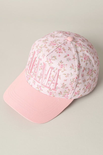 Mama Embroidered Flower Trucker Hat