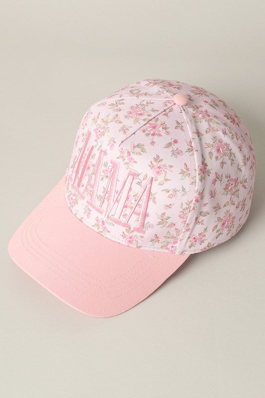 Mama Embroidered Flower Trucker Hat