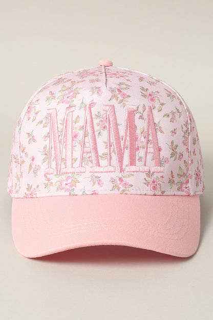 Mama Embroidered Flower Trucker Hat