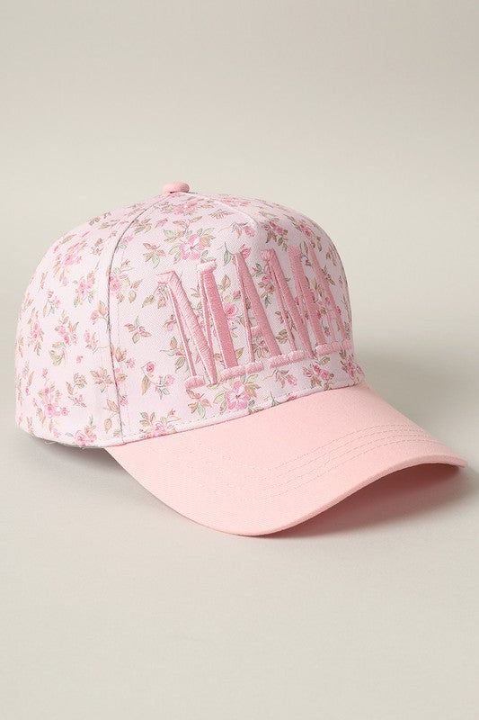 Mama Embroidered Flower Trucker Hat