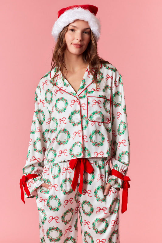Christmas Satin Gingham Pj Set