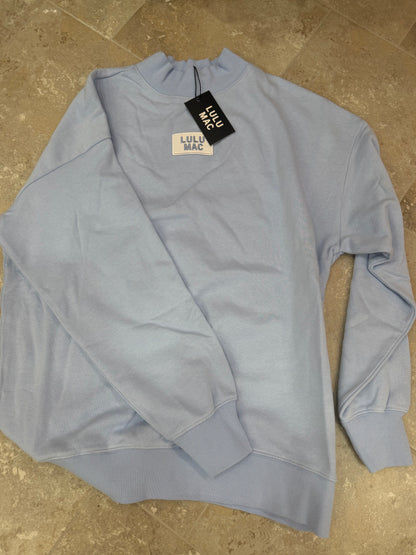 LULU MAC Terry Cloth Sweatshirt- Baby Blue