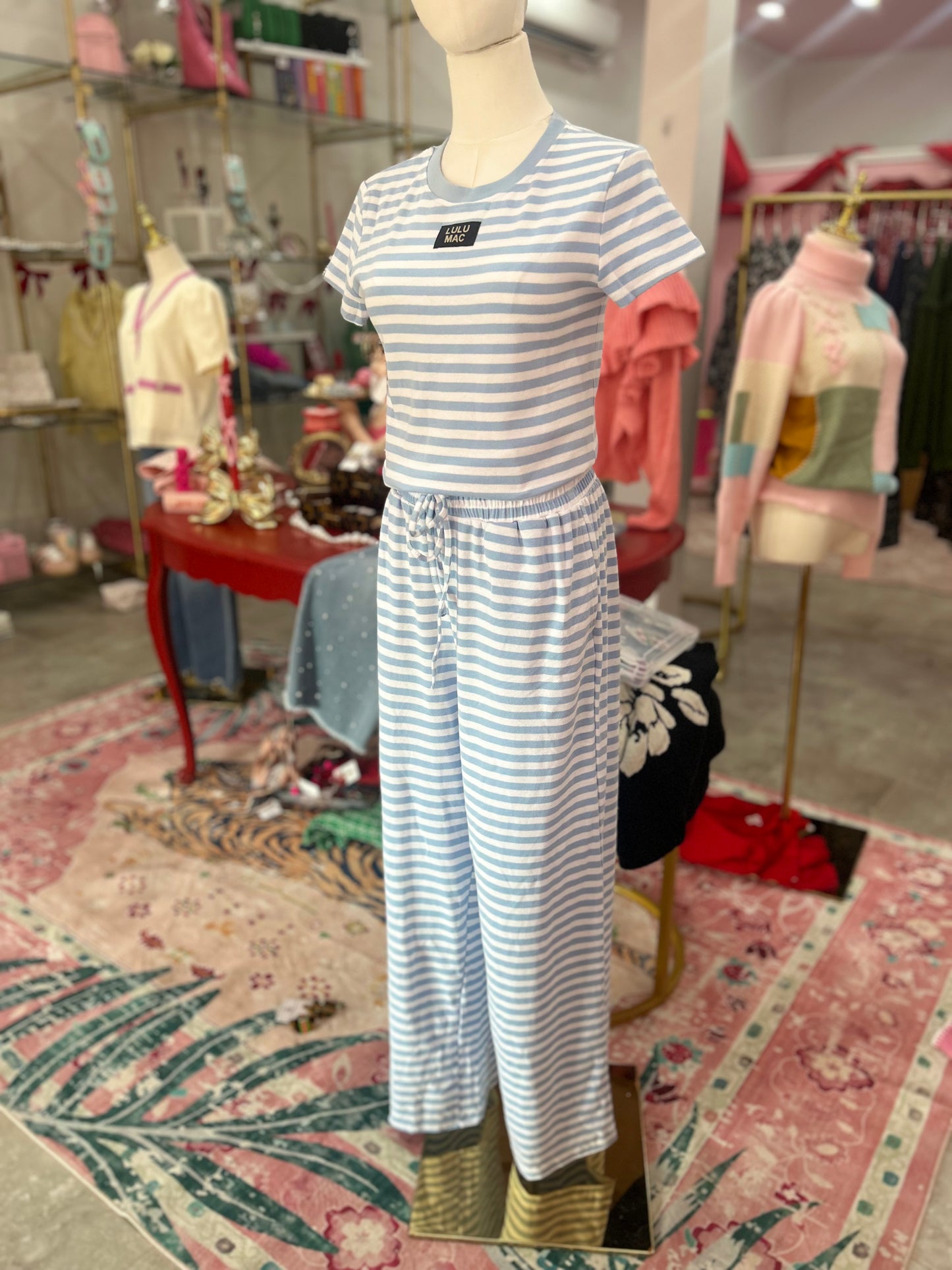 Cloudy Days Striped Pants