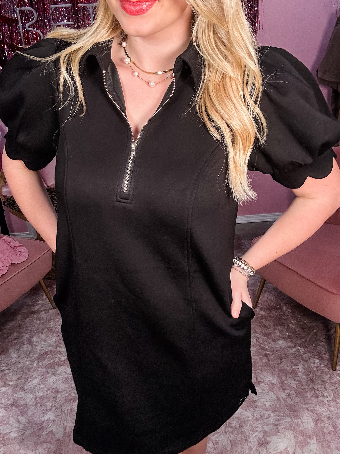 The Newport Polo Dress - Black