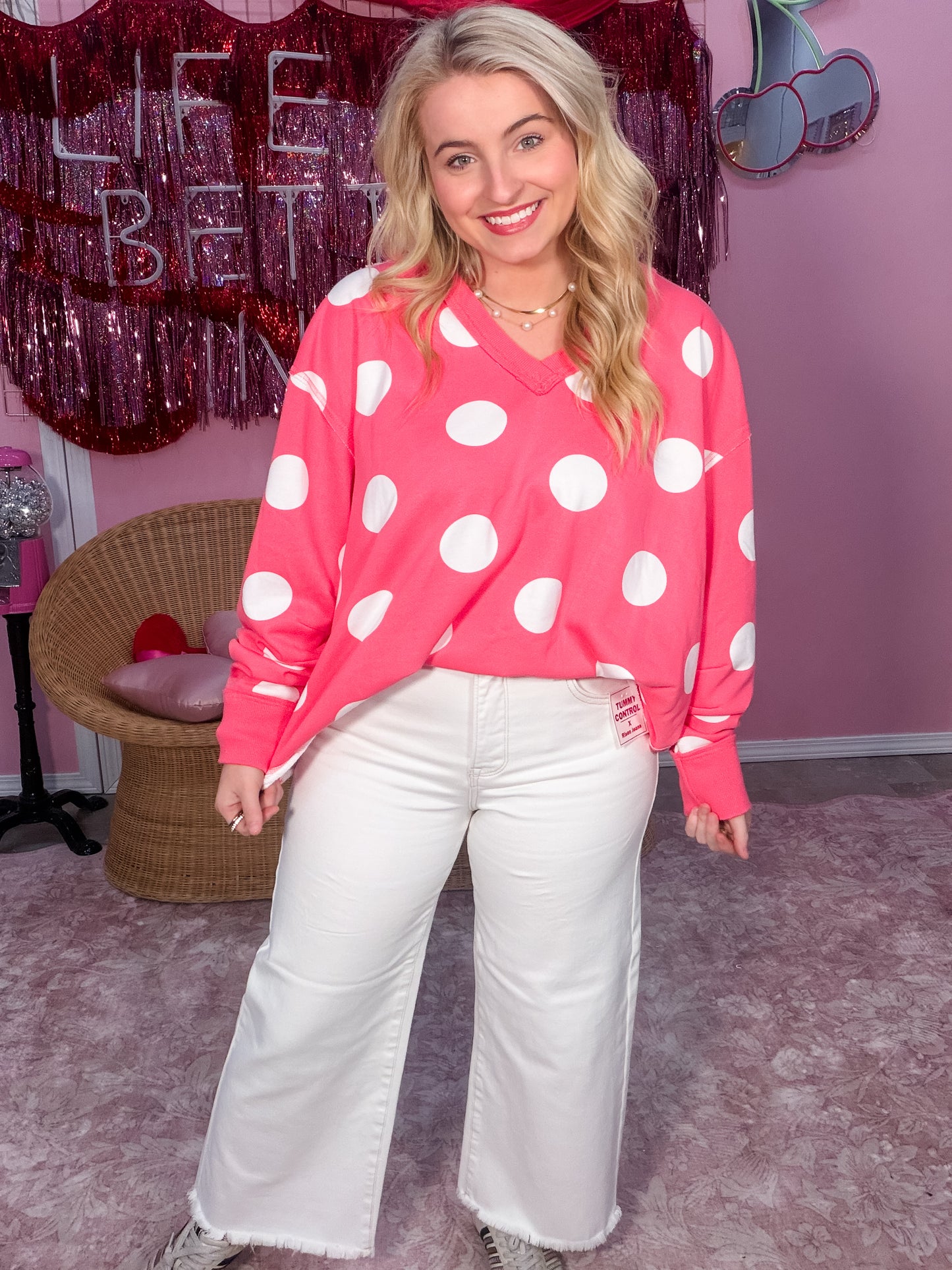 White Tummy Control High Rise Crop Wide Pants