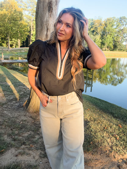 Almond Cropped Barrel Pants