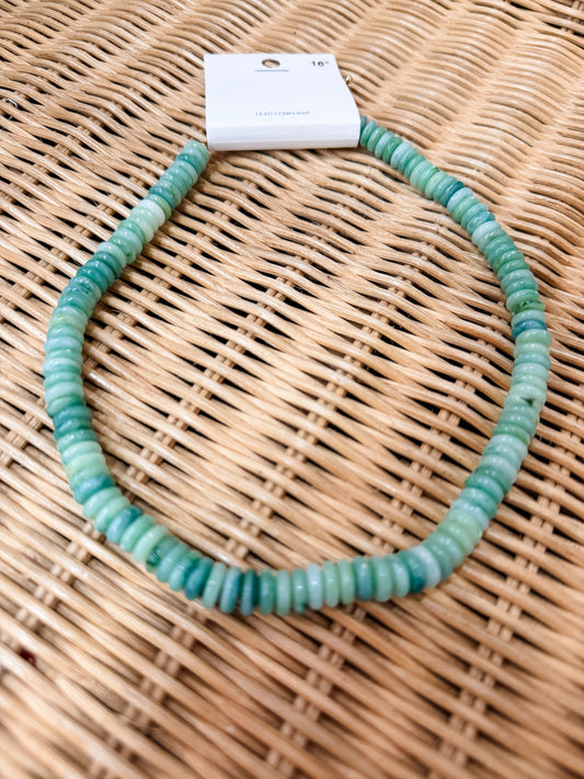 Crocodile Green Beaded Necklace