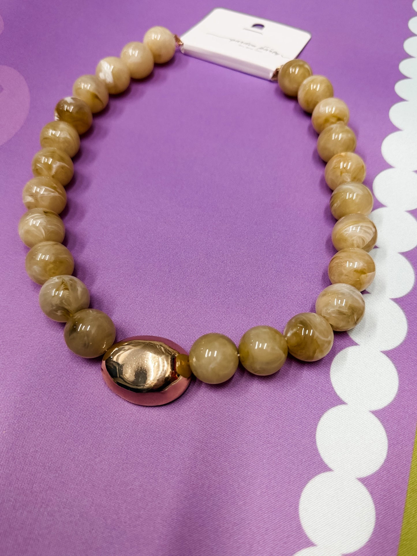Natural Marble Ball Necklace