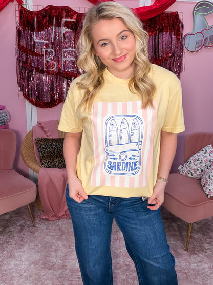 Canned Sardines Graphic Tee On Butter