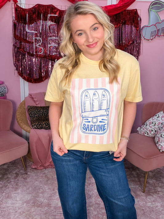 Canned Sardines Graphic Tee On Butter