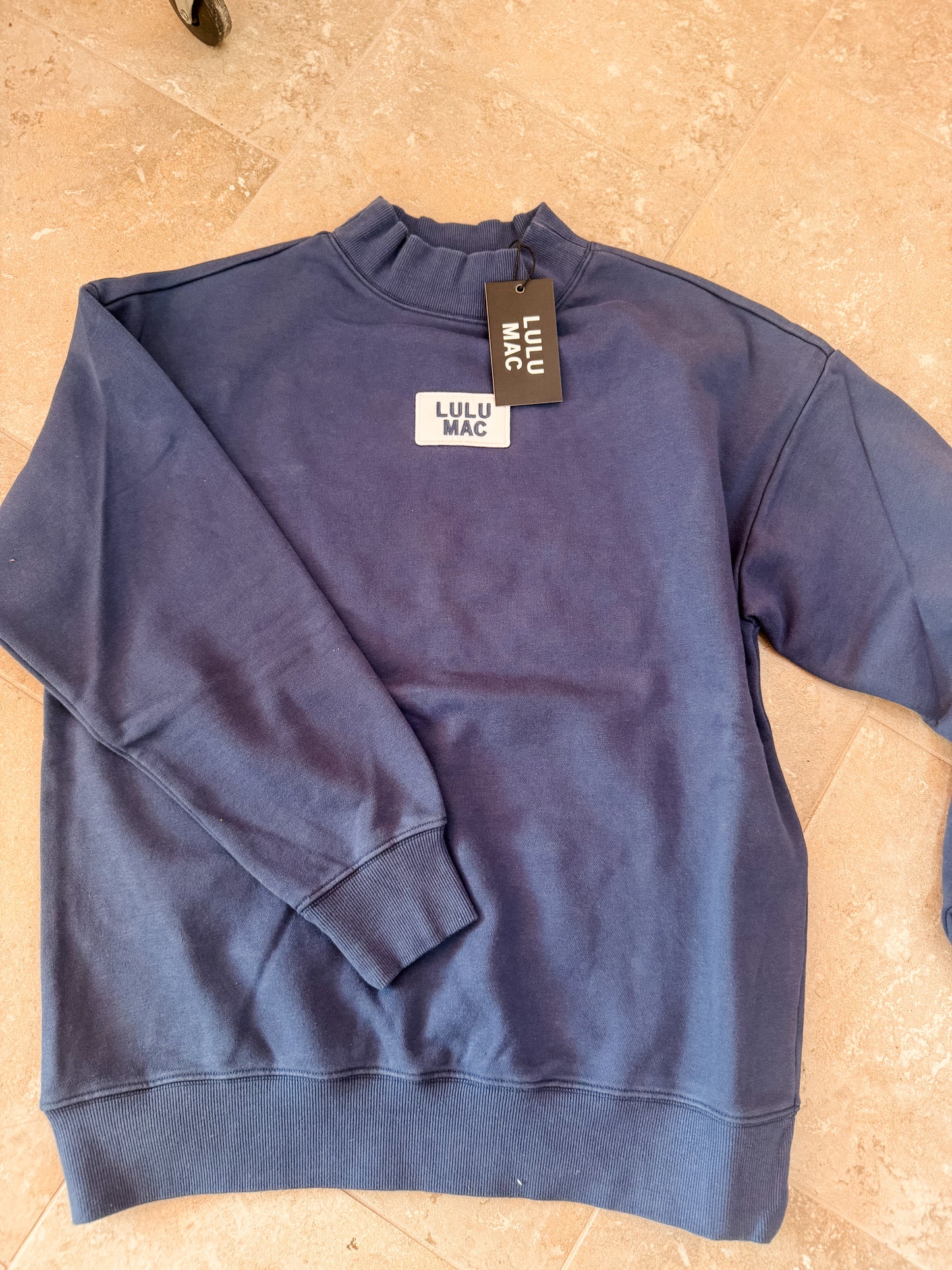 LULU MAC Terry Cloth Sweatshirt- Navy