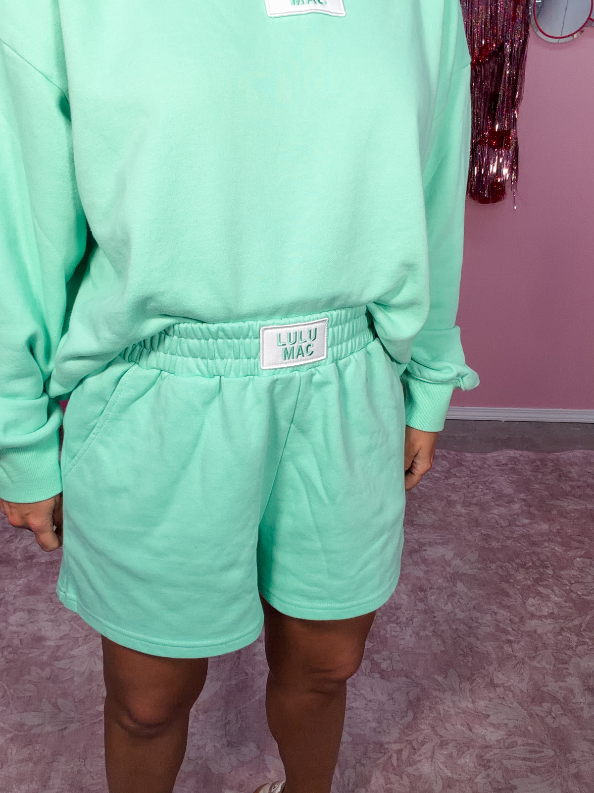 LULU MAC Terry Cloth Shorts - Seafoam