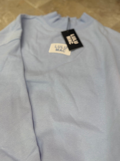 LULU MAC Terry Cloth Sweatshirt- Baby Blue