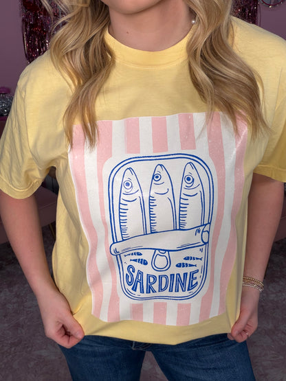 Canned Sardines Graphic Tee On Butter
