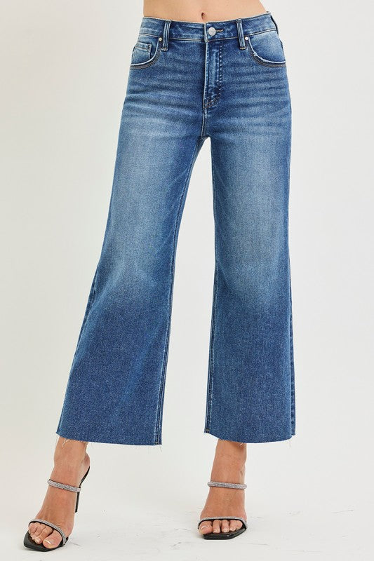Tummy Control High Rise Crop Wide Jean