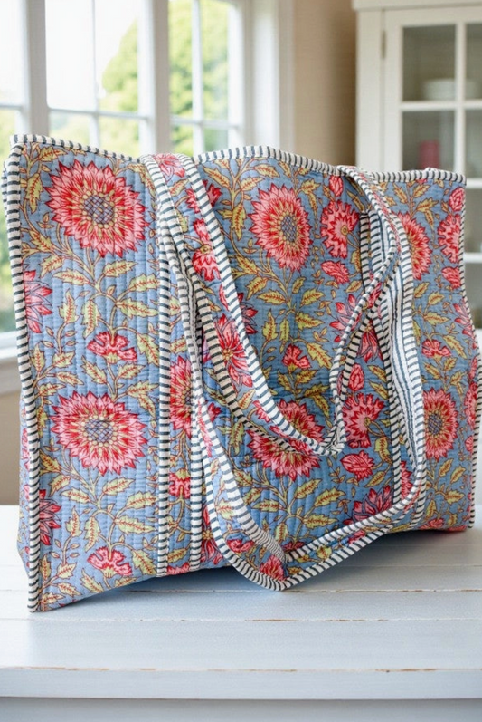 September Haze Floral Tote Bag