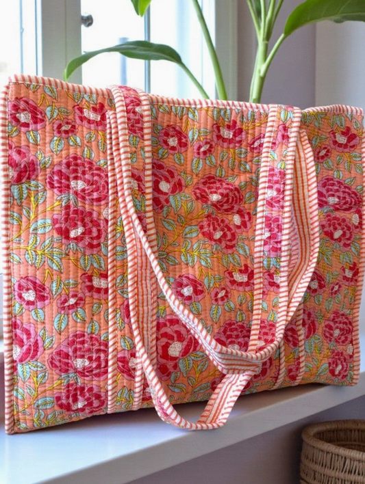 Golden Hour Floral Tote Bag