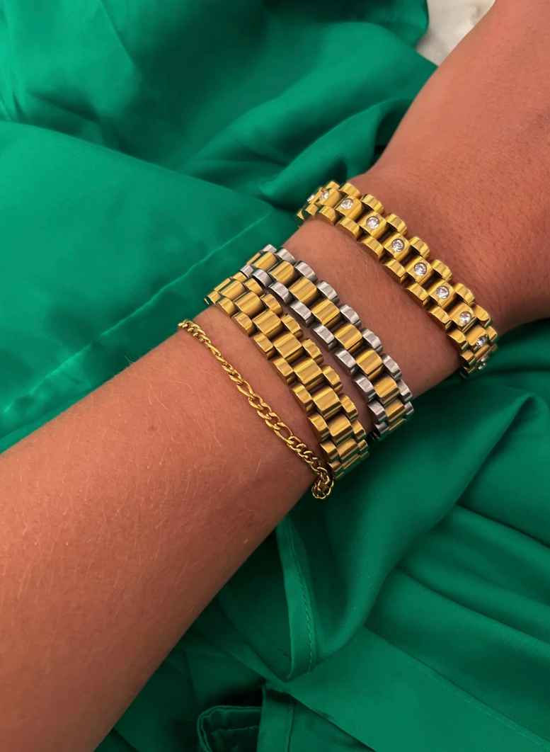 TWO TONED WATCH BAND BRACELET
