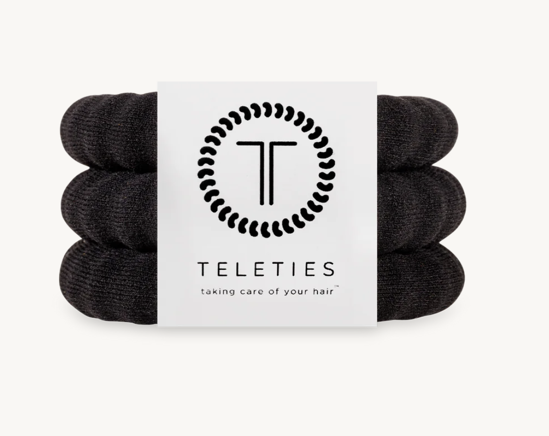 Jet Black Large Nylon Hair Ties