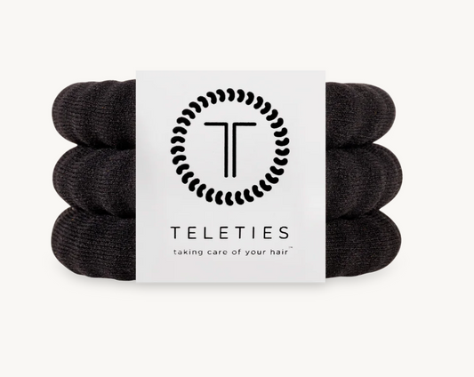 Jet Black Large Nylon Hair Ties