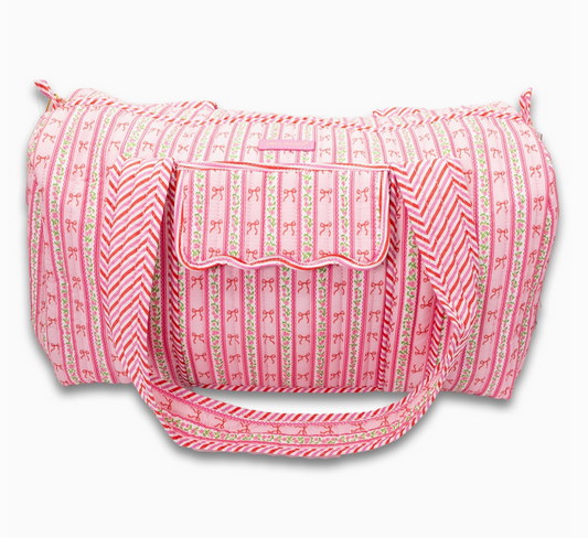 Bow Quilted Duffle Bag
