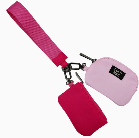 Hot Pink/Light Pink Lulu Mac Double Pouch Wristlets