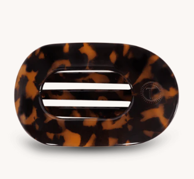 Tortoise Medium Flat Round Hair Clip