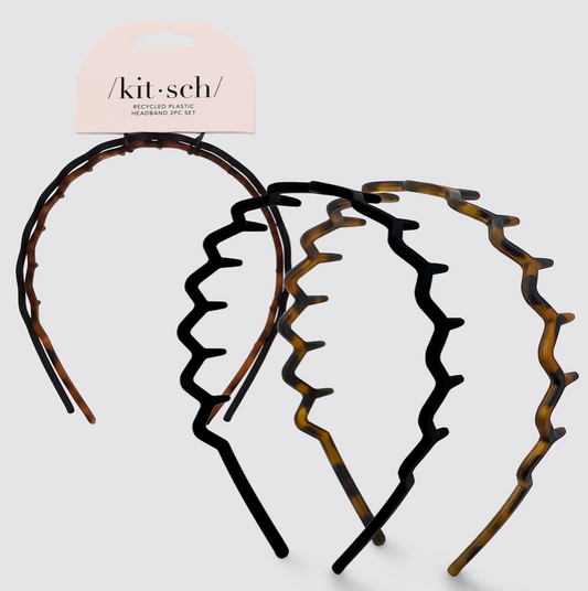 Zig Zag Headband 2pc - Black & Tort