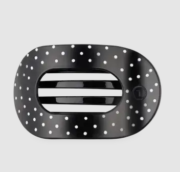 Flat Round | Black Polka Dot Party | Large Hair Clip