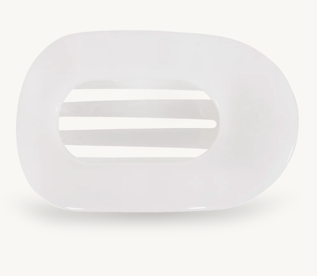 Coconut White Medium Flat Round Hair Clip